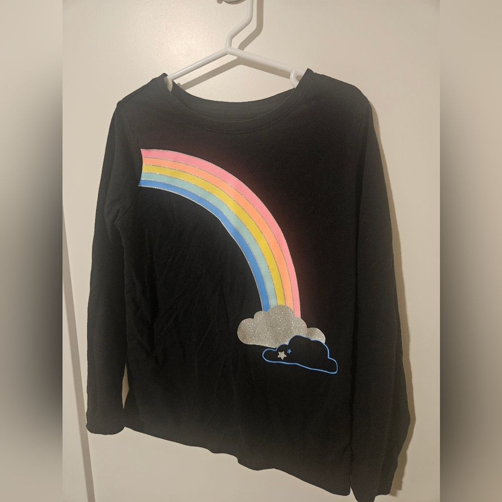 Cat & Jack Small Glittery Rainbow LS Shirt